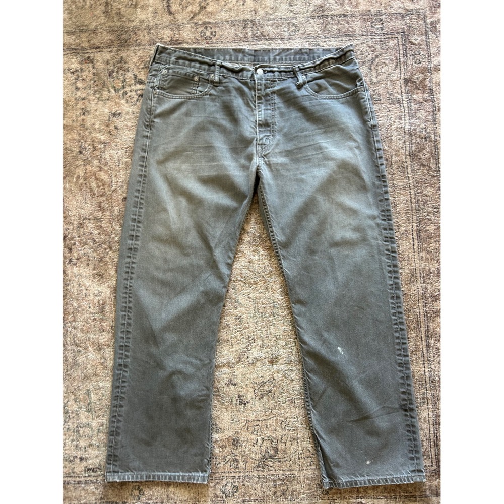 Levi 569 Loose Straight Jeans Mens 38x32 Gray Baggy Skater Grunge Faded Denim